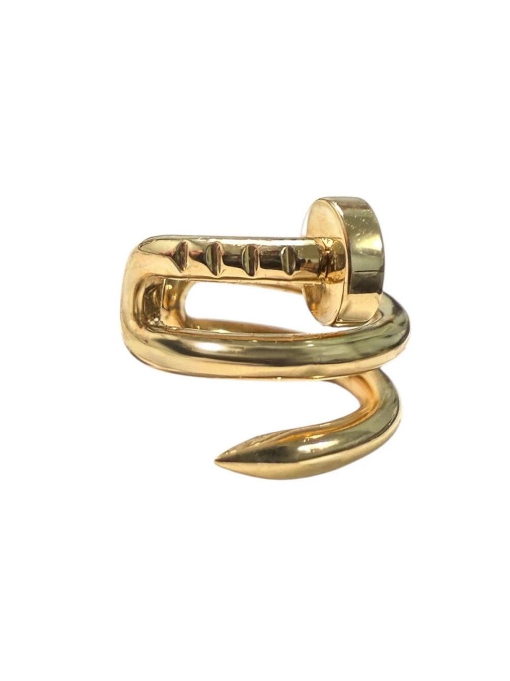 18k Yellow Gold Nail Shaped Ear Cuff For Cartilage Left Ear